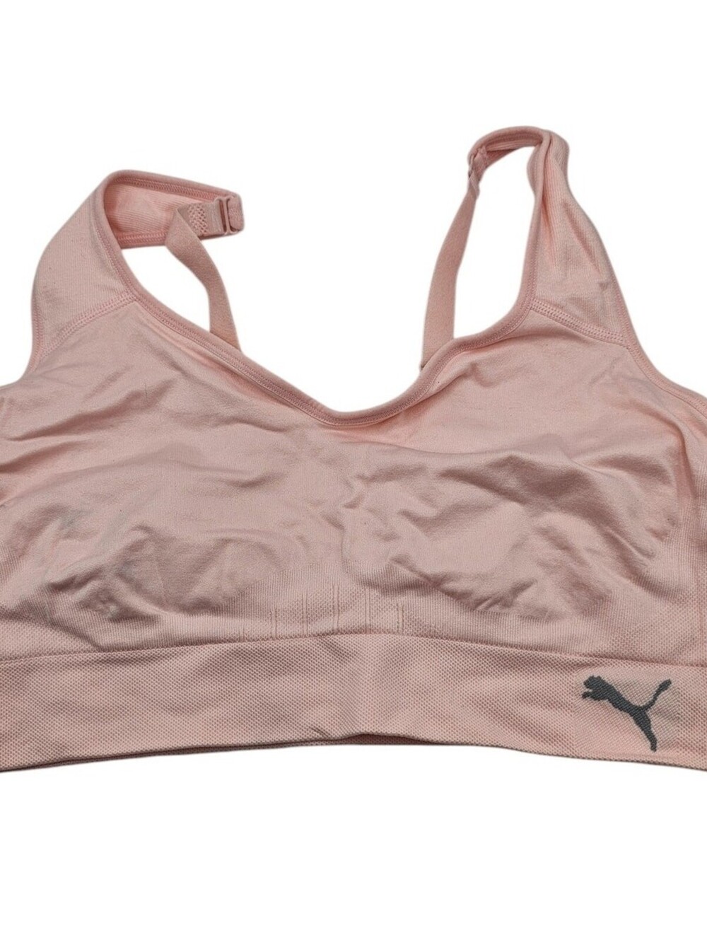 Puma Womens Sz M Medium Impact Sports Bra Light Pink